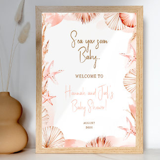 Sea You Soon Baby Shower Welcome Sign Coastal