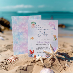 Sea You Soon Baby Underwater Sea Baby Shower Invitation