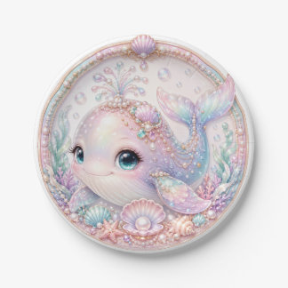 Sea You Soon Baby Whale Under the Sea Baby Shower Paper Plate