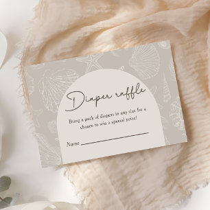 Sea You Soon Coastal Baby Shower Diaper Raffle Enclosure Card