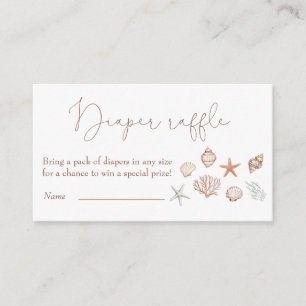 Sea You Soon Coastal Baby Shower Diaper Raffle Enclosure Card