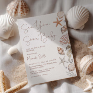 Sea You Soon Coastal Baby Shower Invitation