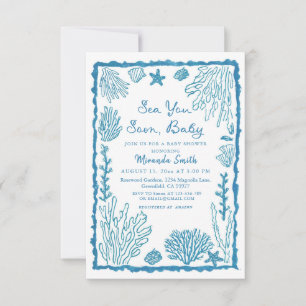 Sea You Soon Coastal Baby Shower Invitation