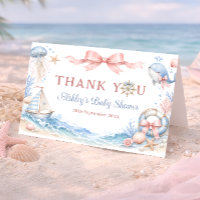 Sea You Soon Girl Baby Baby Shower Thank You