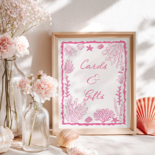 Sea You Soon Girl Baby Shower Cards Gifts Poster