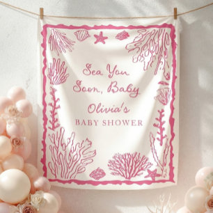 Sea You Soon Girl Baby Shower  Tapestry