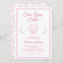 Sea You Soon Hand Drawn Ocean Seashell Baby Shower