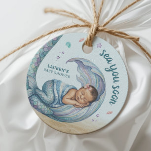 Sea You Soon Mermaid Baby Shower Favour Tags