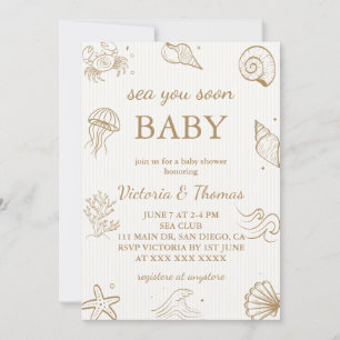 Sea You Soon Neutral Baby Shower Invitation