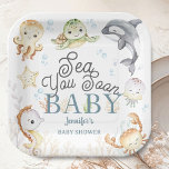 Sea You Soon Ocean Baby Shower Gender Neutral  Paper Plate<br><div class="desc">Add a touch of elegance to your Baby Shower with our 'Sea You Soon' Ocean Baby Shower Paper Plates! Don't settle for the ordinary. Elevate your celebration,  order your today,  and make your event extraordinary!</div>