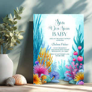 Sea You Soon Ocean Baby Shower Invitation