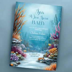 Sea You Soon Ocean Baby Shower Invitation
