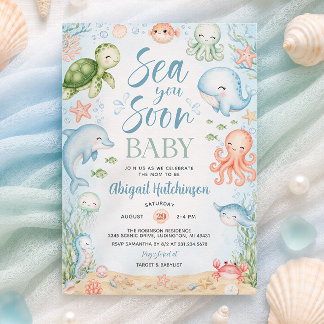 Sea You Soon Ocean Baby Shower Invitation