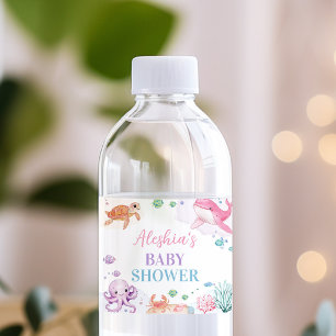 Sea You Soon Ocean Baby Shower Water Bottle Label
