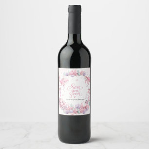 Sea You Soon Pink Under the Sea Baby Shower Person Wine Label