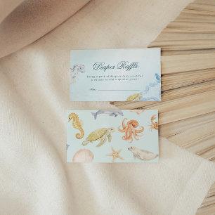 Sea You Soon Rococo Diaper Raffle Enclosure Card