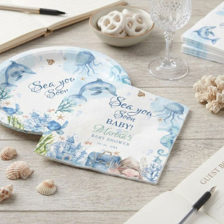 Sea You Soon Seashell Baby Shower Favour Tags