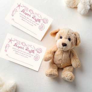 Sea you soon seashells baby shower diaper raffle enclosure card