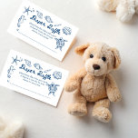 Sea you soon seashells baby shower diaper raffle enclosure card<br><div class="desc">Sea you soon seashells beach boy baby shower diaper raffle enclosure cards. Blue preppy seashells baby shower diaper raffle cards, beach baby shower raffle tickets, sea turtle baby shower invitation cards, summer baby shower enclosure cards, hand drawn doodle sketch seashells baby shower diaper raffle tickets, hand writing vintage baby shower...</div>