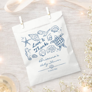 Sea you soon seashells beach boy baby shower favour bags