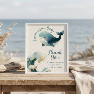 Sea You Soon Thank You Baby Shower sign ivory