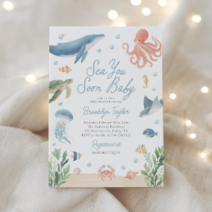 Sea You Soon Under the Sea Baby Shower Invitation