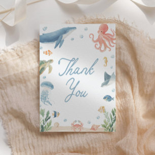 Sea You Soon Under the Sea Baby Shower Thank You Card