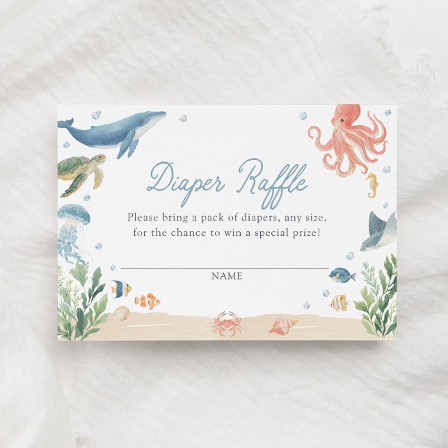 Sea You Soon Under the Sea Diaper Raffle Ticket Enclosure Card (Creator Uploaded)