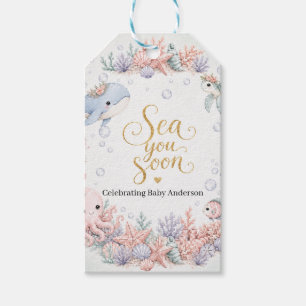 Sea You Soon Under the Sea Neutral Baby Shower Gift Tags