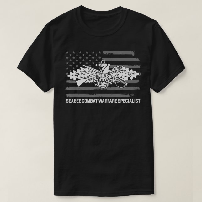 Seabee Combat Warfare Veteran  T-Shirt (Design Front)