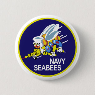 Seabees NAVY 6 Cm Round Badge