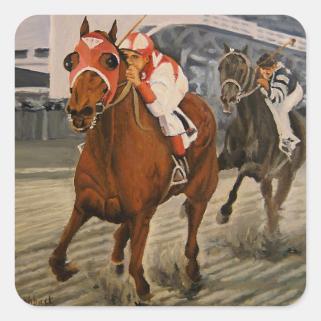 Seabiscuit Defeats War Admiral Match Race Square Sticker (Front)