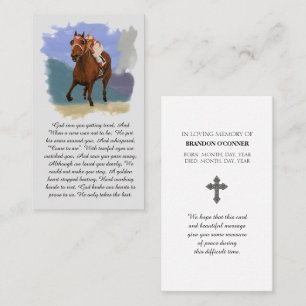 Seabiscuit Racehorse Memorial Blessing Prayer Card