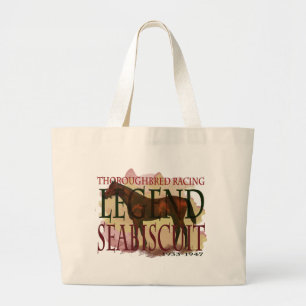 Seabiscuit - Thoroughbred Racing Legend Large Tote Bag