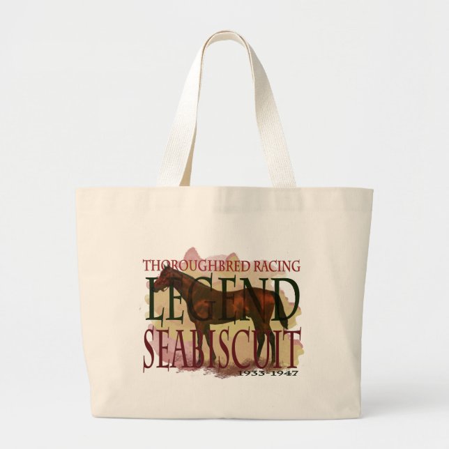Seabiscuit - Thoroughbred Racing Legend Large Tote Bag (Front)