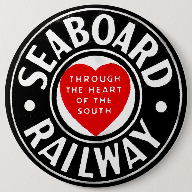 Seaboard Air Line Railway Heart Logo 6 Cm Round Badge (Front)