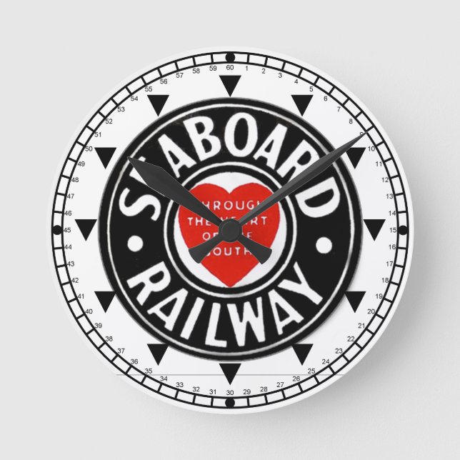Seaboard Air Line Railway Heart Logo Wall Clock (Front)