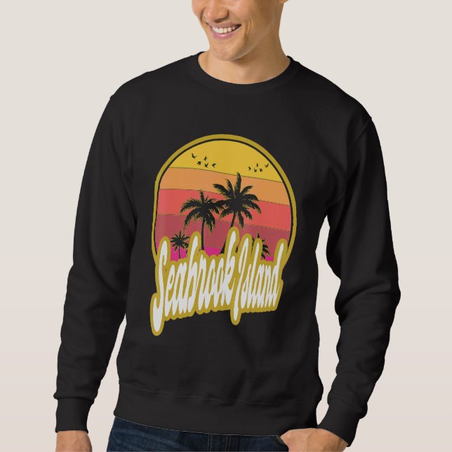 Seabrook Island beach retro sunset Sweatshirt (Front)