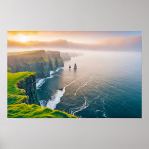 Seacoast Ocean Sea Nature Blue Water Aerial View Poster