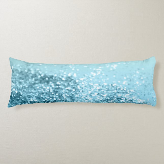 Seafoam Aqua Ocean MERMAID Girls Glitter #3 Body Cushion (Front)