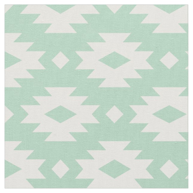 Seafoam Aztec Fabric (Close Up)