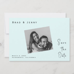 Seafoam Couple Photo Wedding Save the Date