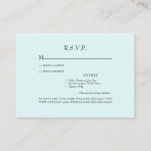 Seafoam Dinner Options Wedding RSVP Enclosure Card