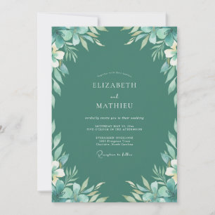Seafoam Foliage Dusty Eucalyptus Wedding Invitation