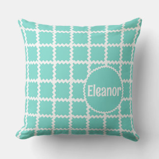 Seafoam Girls Pillow with Vintage Ric Rac