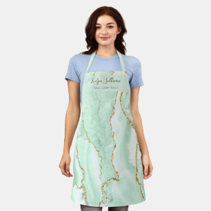 Seafoam green agate beauty professional apron