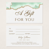 Seafoam green agate gift card