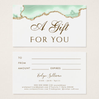 Seafoam green agate gift card