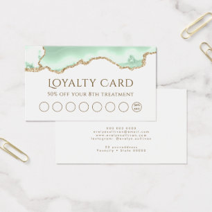 Seafoam green agate loyalty card