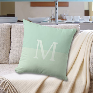 Seafoam Green Custom Monogram  Cushion